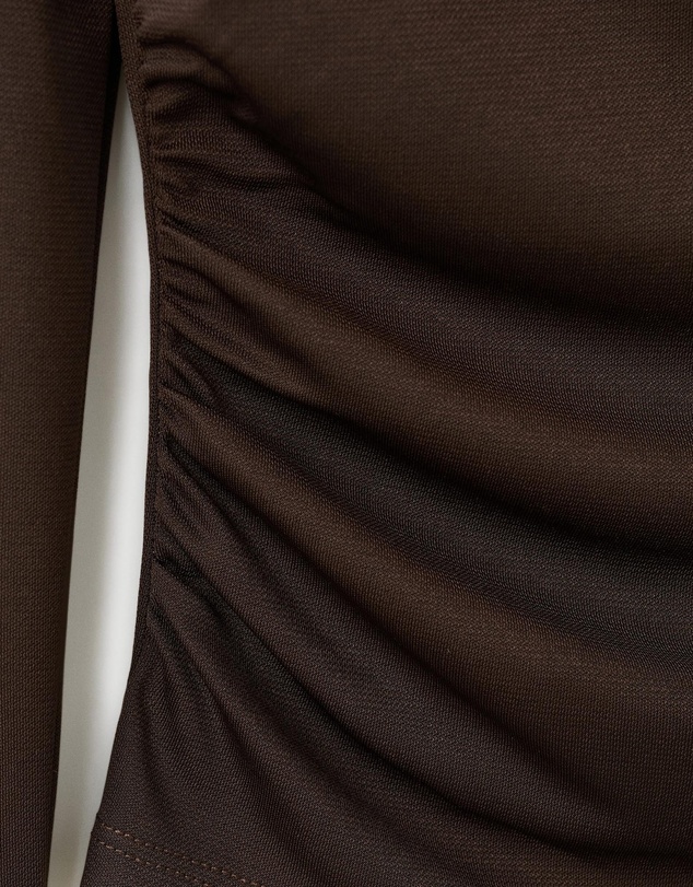 M.N.G - Fitted Top With Draped Neckline