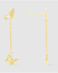 Wanderlust + Co - Butterfly Opal Gold Earrings