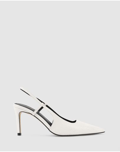 Chalk White Snake Leather