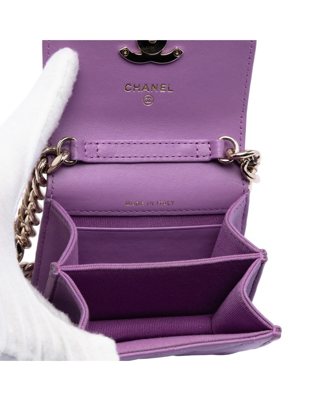 Pre-Loved by Azura Reborn - Pre-Loved CC Quilted Lambskin Coco Card Holder on Chain