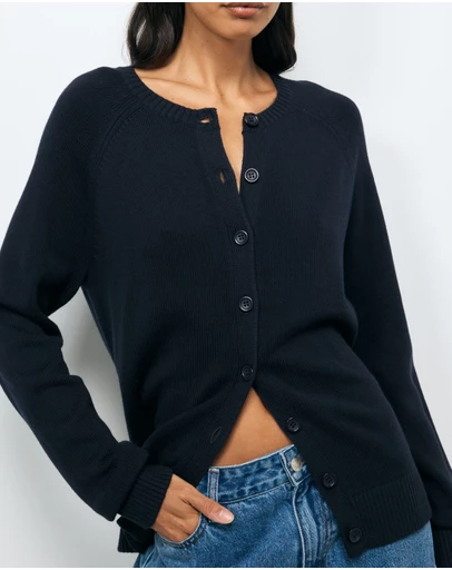 AERE - Nia Cotton Cashmere Blend Cardigan