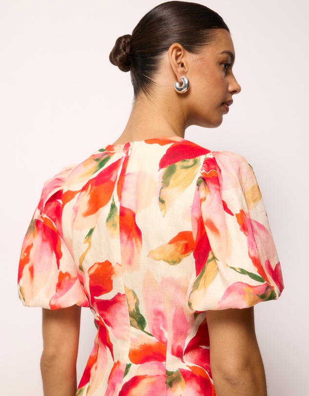 AERE - Tessa Linen Midi Dress