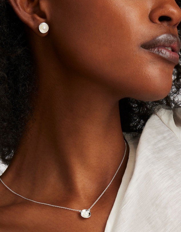 Najo - Capri Silver and Pearl Earrings
