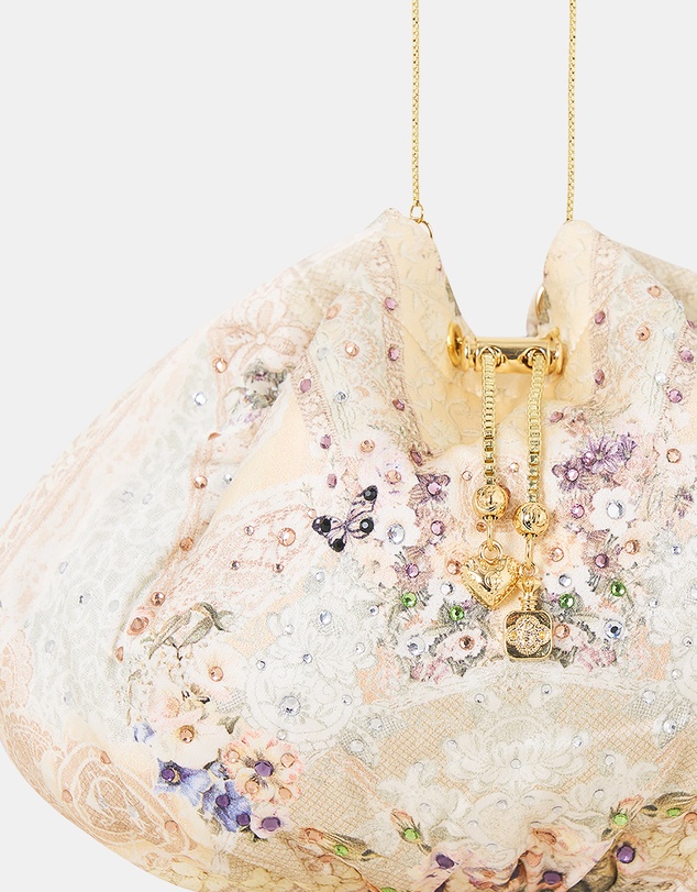 Camilla - Drawstring Pouch Bag With Chain Strap
