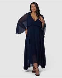 Pink Dusk by Curve Project - Electric Chemistry Cape Maxi Dress