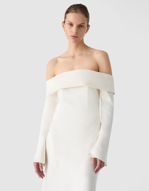MISHA - Bianca Off Shoulder Long Sleeve Gown