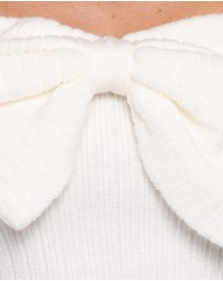 Petal & Pup - Helene Bow Off Shoulder Knit Sweater - Ivory
