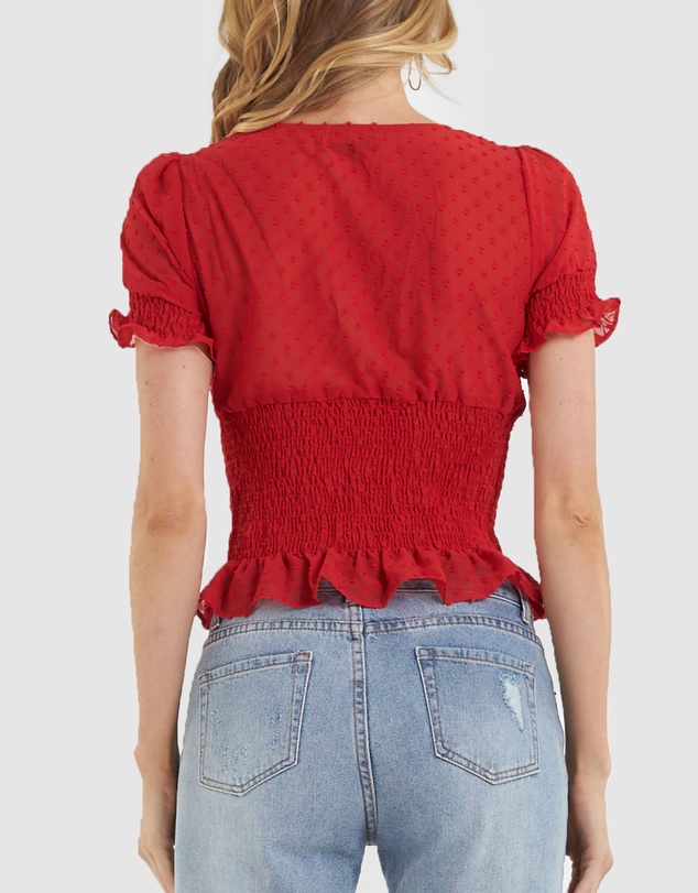 Amelius - Skylight Short Sleeve Shirred Top