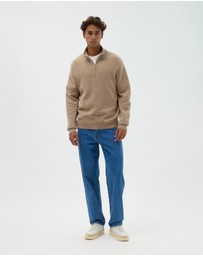 AERE - Merino Wool Quarter Zip Sweater