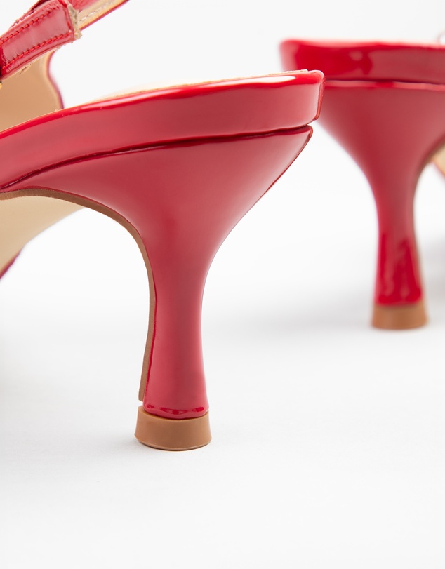 RAID - Tristen slingback kitten heeled shoes in Red