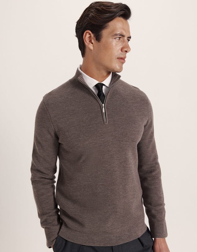 SABA - Franklin Quarter Zip Wool Knit Polo