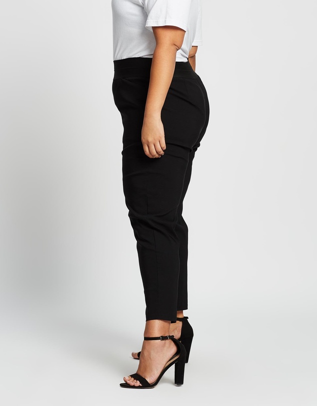 Love Your Wardrobe - Jada Wide Elastic Waist Stretch Bengaline Pants