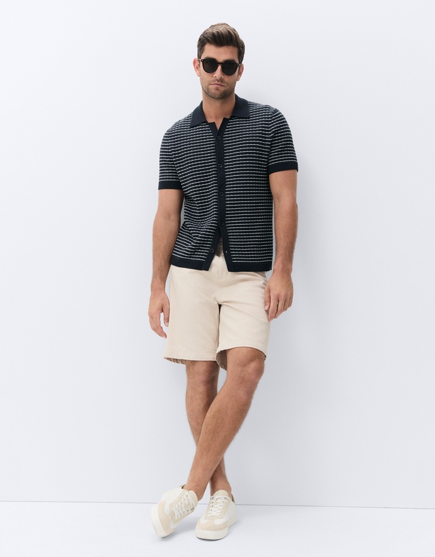 UNISON - Stripe Button Thru Knit