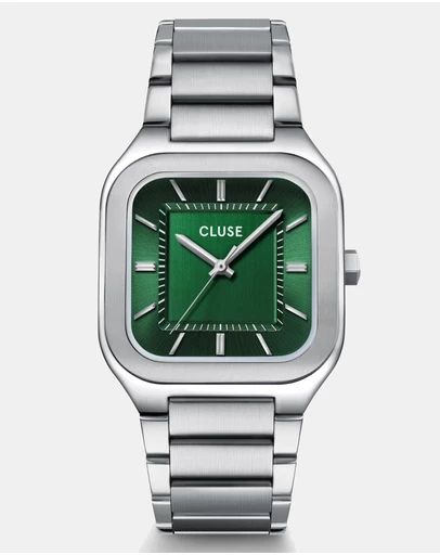 Cluse - Quadrus Steel, Green, Silver Colour