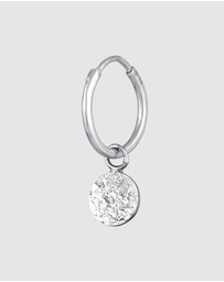 Kuzzoi - ICONIC EXCLUSIVE - Earrings Men Creoles Platelet Pendant Organic Single Piece in 925 sterling silver