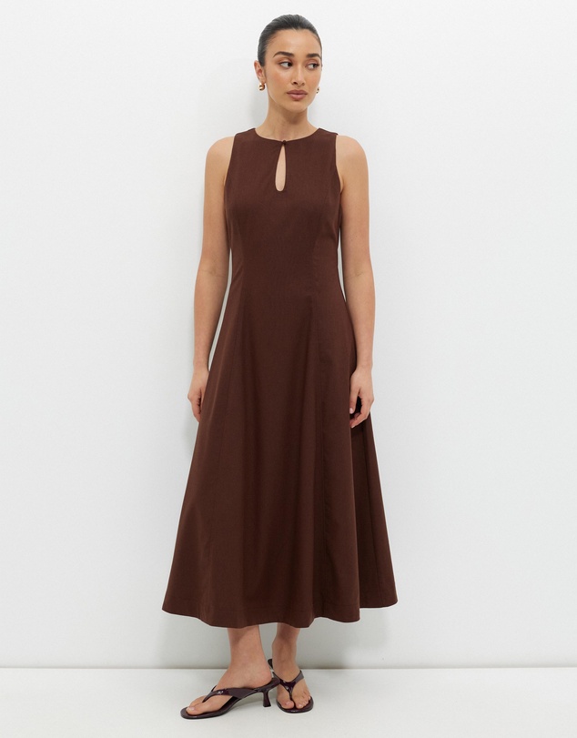 Calli - Heeley Cotton Linen Blend Midi Dress