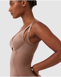 Spanx - SHAPING SATIN-Open-Bust Mid-thigh Bodysuit