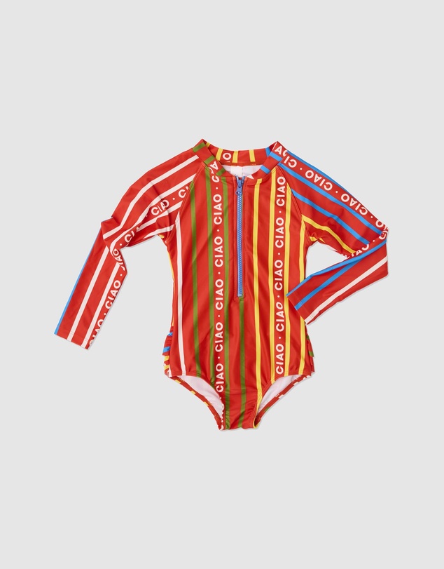 Kip&Co - Ciao Stripe Long Sleeve Bathers - Babies-Teens
