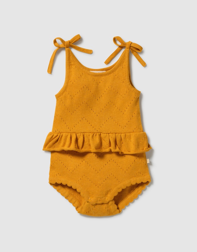Wilson & Frenchy - Organic Knitted Pointelle Playsuit - Babies