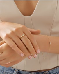 Michael Hill - 3 Stone Ring with Opal & Diamonds in 10kt Yellow Gold