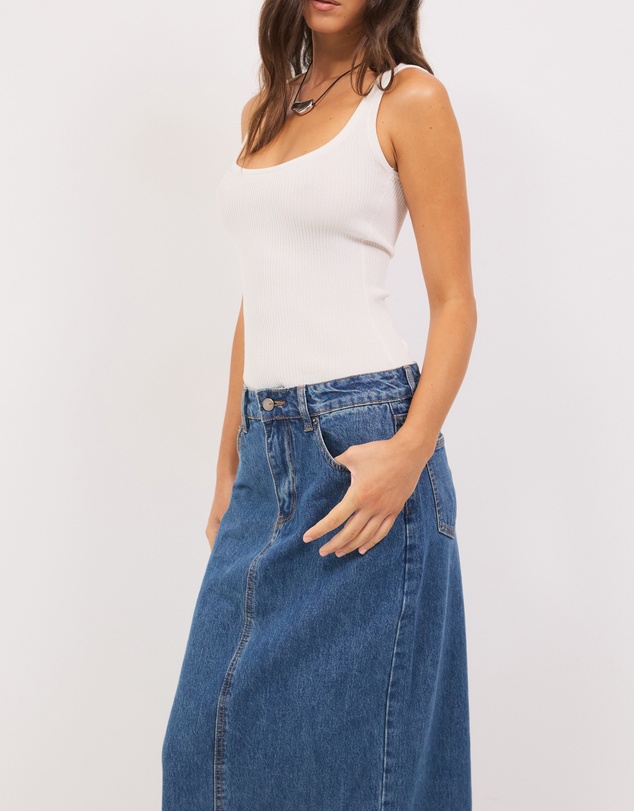 Calli - Cassandra Denim Maxi Skirt