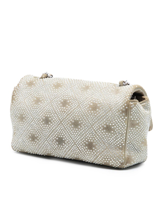 Pre-Loved by Azura Reborn - Pre-Loved Mini Rectangular Iridescent Calfskin Strass Embellished Single Flap