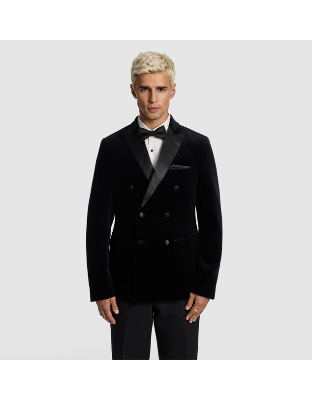 yd. - Benedict Double Breasted Velvet Blazer