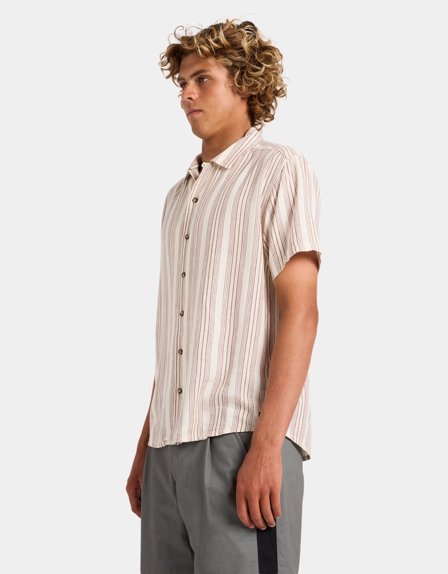 RVCA - Mens Beat Stripe Short Sleeve Shirt