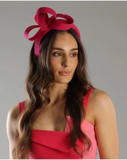 Morgan & Taylor - Mel Fascinator in Hot Pink