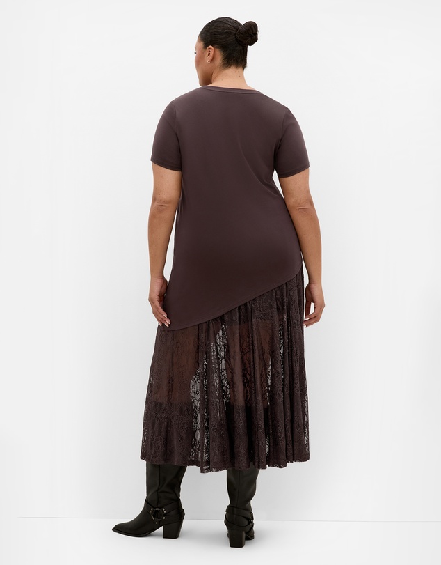 City Chic - Angled Hem Cotton Tee