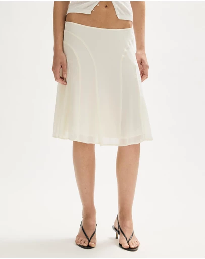 Minima Esenciales - Ophir Sheer Panelled Midi Skirt