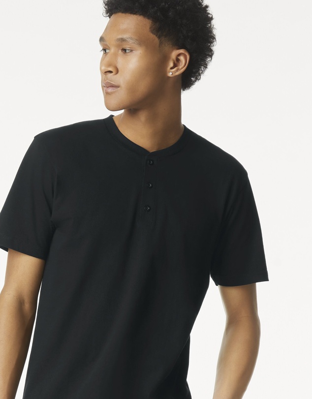 American Apparel - Unisex Henley Short Sleeve CVC T-Shirt