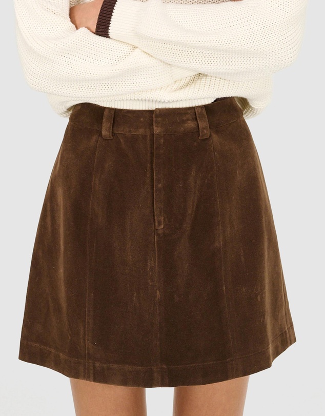 Staple the Label - Nina Faux Suede Mini Skirt