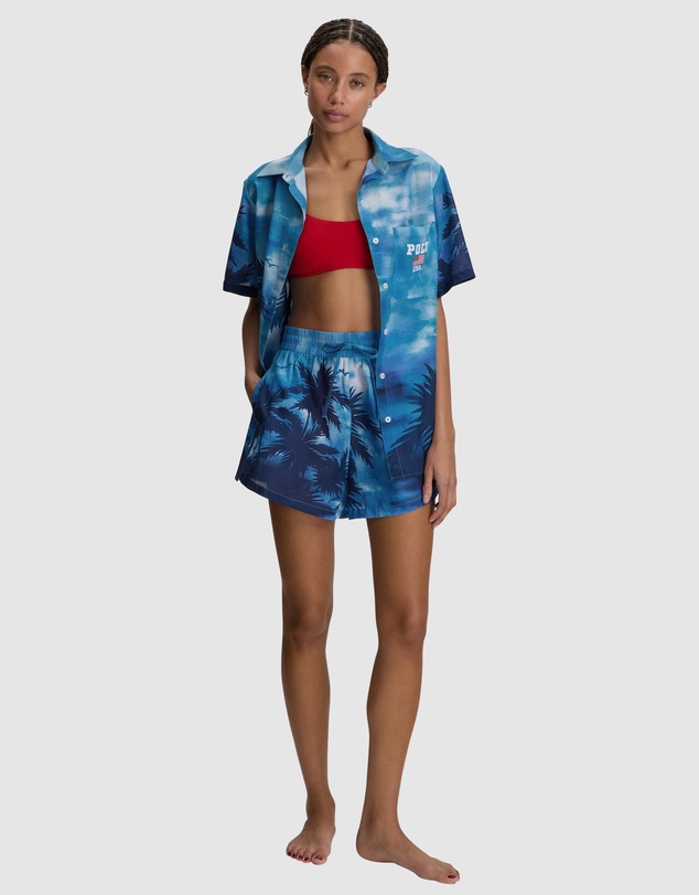 Polo Ralph Lauren - Printed Cotton Short Sleeve Shirt & Shorts Beach Cover Up Set