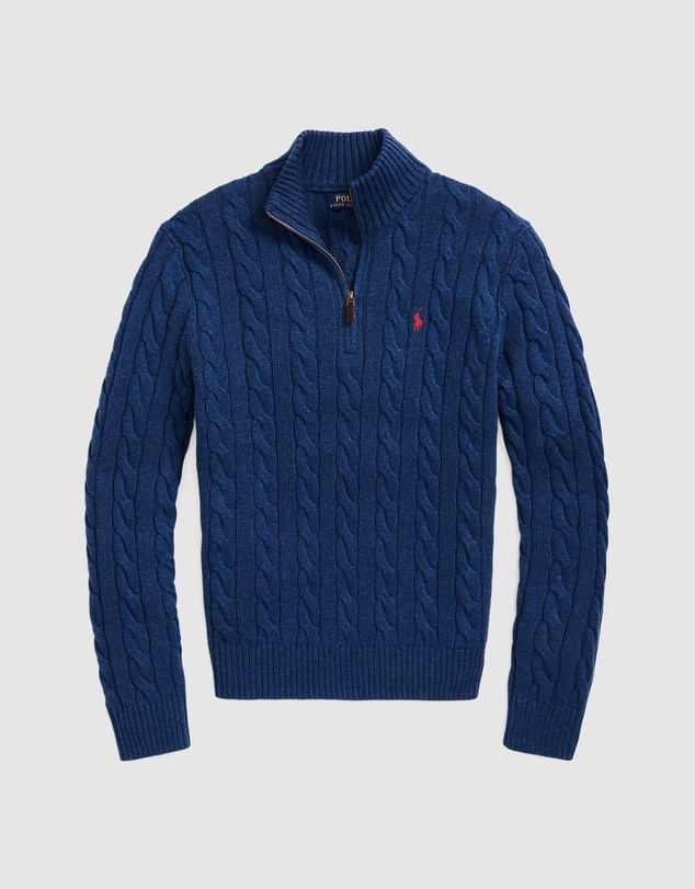 Polo Ralph Lauren - Cable-Knit Cotton Quarter-Zip Sweater