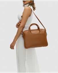 Republic of Florence - The Glasgow Pebble Tan Slim Briefcase