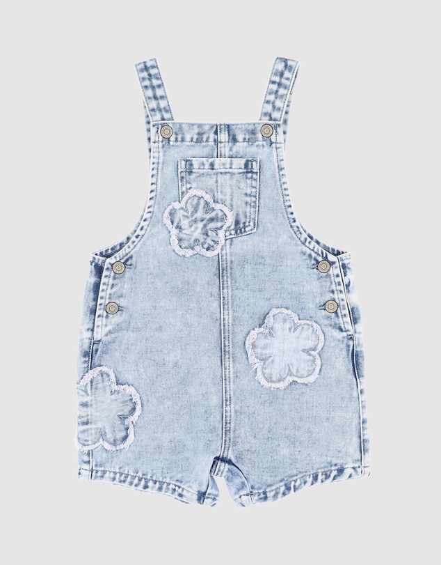 Fox & Finch - Grow Wild Flower Applique Denim Overall - Kids