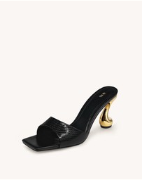 JW PEI - Hannah Faux Snakeskin Heel Mules