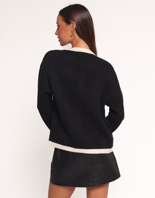 Petal & Pup - Orabelle Contrast Hem Cardigan - Black