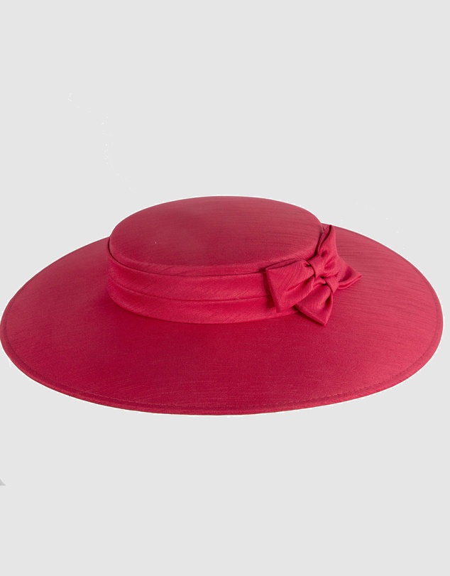 Max Alexander - Dark Red Wide Brim Boater Hat