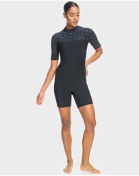 Roxy - Womens 2mm Swell Series Short Sleeve Back Zip Springsuit