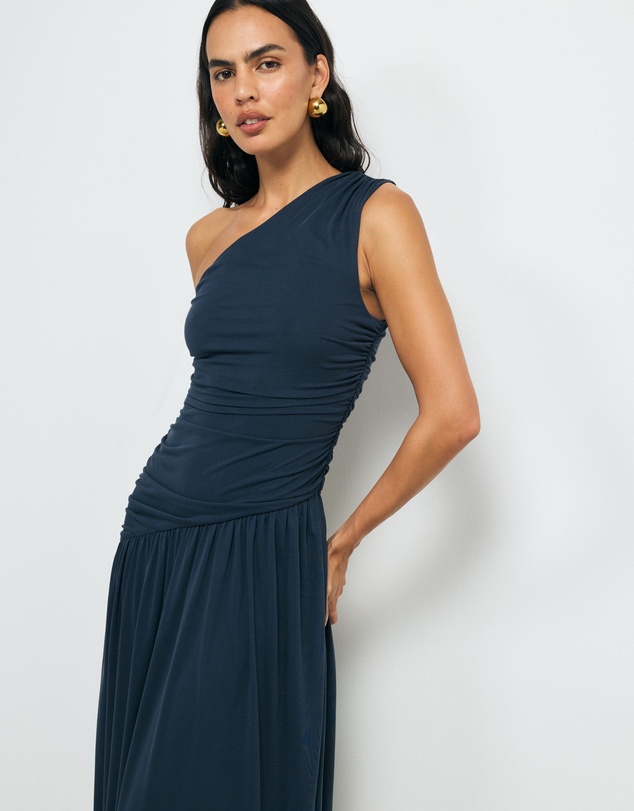 AERE - Aloma One Shoulder Ruched Dress