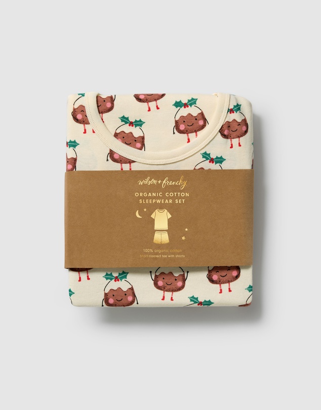 Wilson & Frenchy - Little Pudin Organic Rib SS Pyjamas - Christmas - Babies-Kids