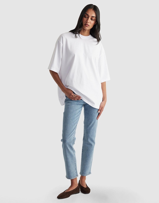 Decjuba - Becky Hemmed Straight Leg Jeans