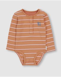 Olive & The Captain - Clay Stripe Knit LS Bodysuit