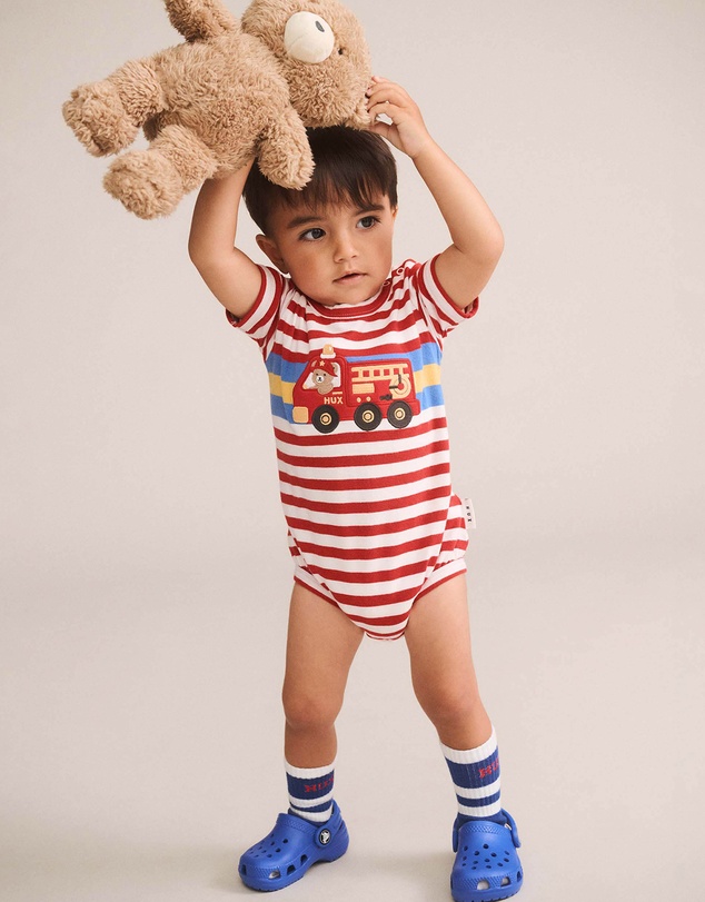 Huxbaby - Fireman Hux Stripe Romper - Babies
