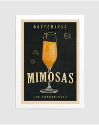 Olive et Oriel - Bottomless Mimosas Art Deco Cocktail Bar Art by The Whiskey Ginger Art Print