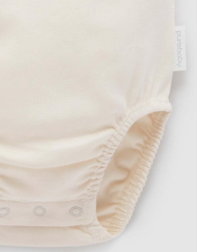 Purebaby - 2 Pack Short Sleeve Ribbed Bodysuit -Babies