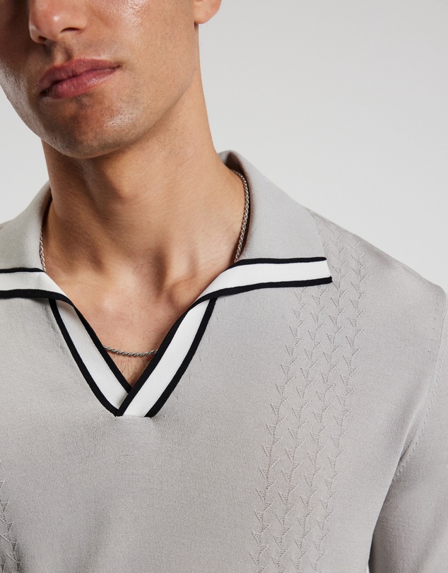 Calibre - Open Neck Long Sleeve Polo Silver