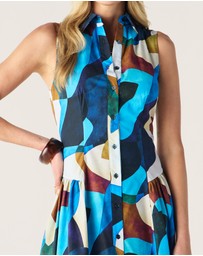MOS The Label - Celestia Print Sleeveless Midi Dress